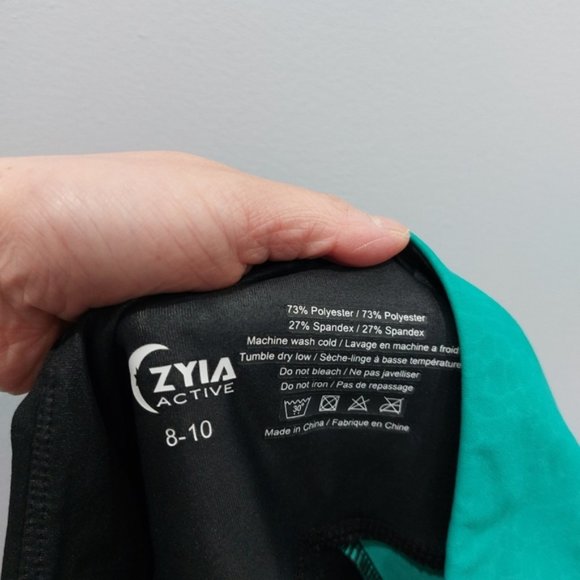 Zyia Jade River Stone Metallic Light n Tight Leggings Size Large - Picture 7 of 7